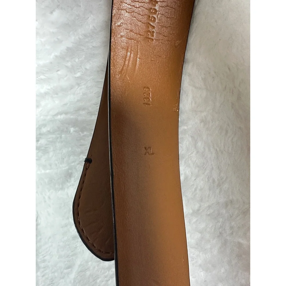 Lauren Ralph Lauren Belt Women XL Black Patent Leather Square Buckle